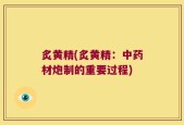 炙黄精(炙黄精：中药材炮制的重要过程)