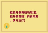 桂枝丹参黄精功效(桂枝丹参黄精：药食同源，多方治疗)