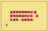 桑葚锁阳黄精枸杞(桑葚锁阳黄精枸杞汤：滋补调养，延缓衰老)