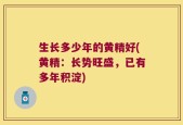 生长多少年的黄精好(黄精：长势旺盛，已有多年积淀)