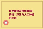 野生黄精与种植黄精(黄精：野生与人工种植的区别)