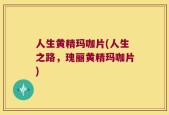 人生黄精玛咖片(人生之路，瑰丽黄精玛咖片)