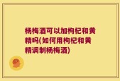 杨梅酒可以加枸杞和黄精吗(如何用枸杞和黄精调制杨梅酒)