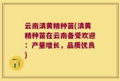 云南滇黄精种苗(滇黄精种苗在云南备受欢迎：产量增长，品质优良)