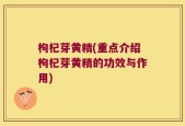 枸杞芽黄精(重点介绍枸杞芽黄精的功效与作用)