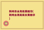 荆州市水务局黄精华(荆州水务局局长黄精华)