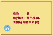 植物       黄精(黄精：益气养阴、清热解毒的中药材)