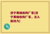 遂宁黄精收购厂家(遂宁黄精收购厂家，注入新动力)
