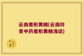 云南姜形黄精(云南珍贵中药姜形黄精浅谈)