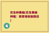 巴东种黄精(巴东黄精种植：探索增收新路径)