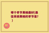 哪个季节黄精最好(最佳采摘黄精的季节是？ )