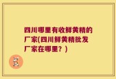 四川哪里有收鲜黄精的厂家(四川鲜黄精批发厂家在哪里？)