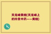 天龙峰黄精(天龙峰上的珍贵中药——黄精)