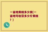 一亩地黄精多少窝(一亩地可收获多少斤黄精？)