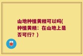 山地种植黄精可以吗(种植黄精：在山地上是否可行？)