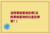 涪陵黄精基地在哪(涪陵黄精基地的位置在哪里？)