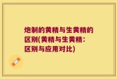 炮制的黄精与生黄精的区别(黄精与生黄精：区别与应用对比)