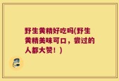 野生黄精好吃吗(野生黄精美味可口，尝过的人都大赞！)