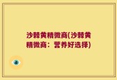 沙棘黄精微商(沙棘黄精微商：营养好选择)