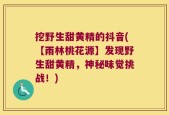挖野生甜黄精的抖音(【雨林桃花源】发现野生甜黄精，神秘味觉挑战！)