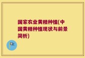 国家农业黄精种植(中国黄精种植现状与前景简析)