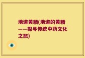地道黄精(地道的黄精——探寻传统中药文化之旅)