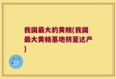 我国最大的黄精(我国最大黄精基地初夏达产)
