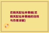 巴戟天配杜仲黄精(巴戟天配杜仲黄精的功效与作用详解)