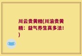 川云贵黄精(川渝贵黄精：益气养生真多法！)