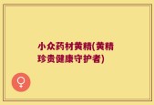 小众药材黄精(黄精 珍贵健康守护者)
