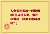 人参黄芪黄精一起泡酒吗(可以将人参、黄芪和黄精一起用来泡制酒吗？)