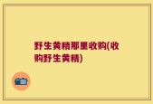 野生黄精那里收购(收购野生黄精)