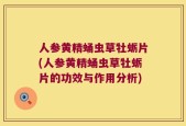 人参黄精蛹虫草牡蛎片(人参黄精蛹虫草牡蛎片的功效与作用分析)