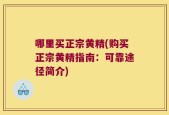 哪里买正宗黄精(购买正宗黄精指南：可靠途径简介)