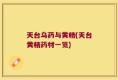 天台乌药与黄精(天台黄精药材一览)