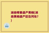 湖南哪里盛产黄精(湖南黄精盛产区在何处？)