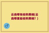 云南哪有收购黄精(云南哪里能收购黄精？)