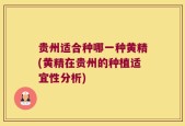 贵州适合种哪一种黄精(黄精在贵州的种植适宜性分析)
