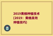 2019黄精种植技术(2019：黄精高效种植技巧)