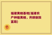 福建黄精基地(福建农户种植黄精，开辟新致富路)