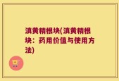 滇黄精根块(滇黄精根块：药用价值与使用方法)