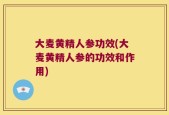 大麦黄精人参功效(大麦黄精人参的功效和作用)