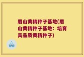 眉山黄精种子基地(眉山黄精种子基地：培育高品质黄精种子)