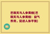 巴戟天与人参黄精(巴戟天与人参黄精：益气养阴，促进人体平衡)