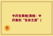 中药生黄精(黄精：中药里的“生命之源”)
