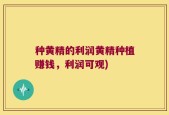 种黄精的利润黄精种植赚钱，利润可观)
