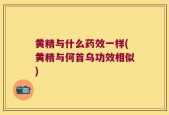 黄精与什么药效一样(黄精与何首乌功效相似)