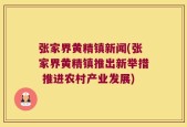 张家界黄精镇新闻(张家界黄精镇推出新举措 推进农村产业发展)