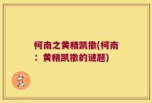 柯南之黄精凯撒(柯南：黄精凯撒的谜题)