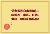党参黄芪白术黄精(三味调养，黄芪、白术、黄精，助你身体倍强！)